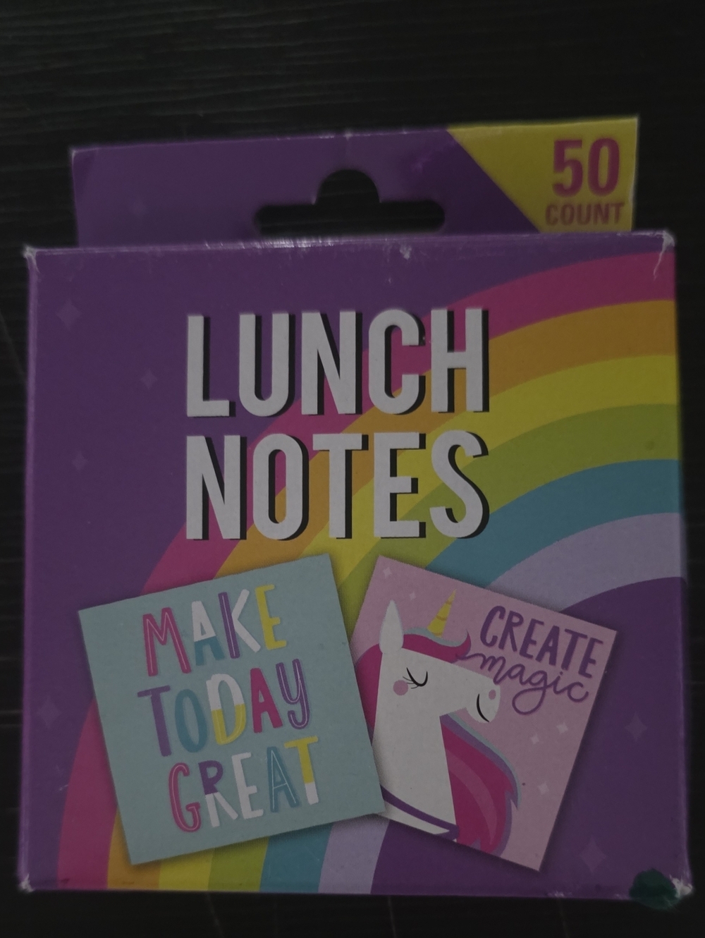 Lunch Notes  - Rainbow Unicorn Design
